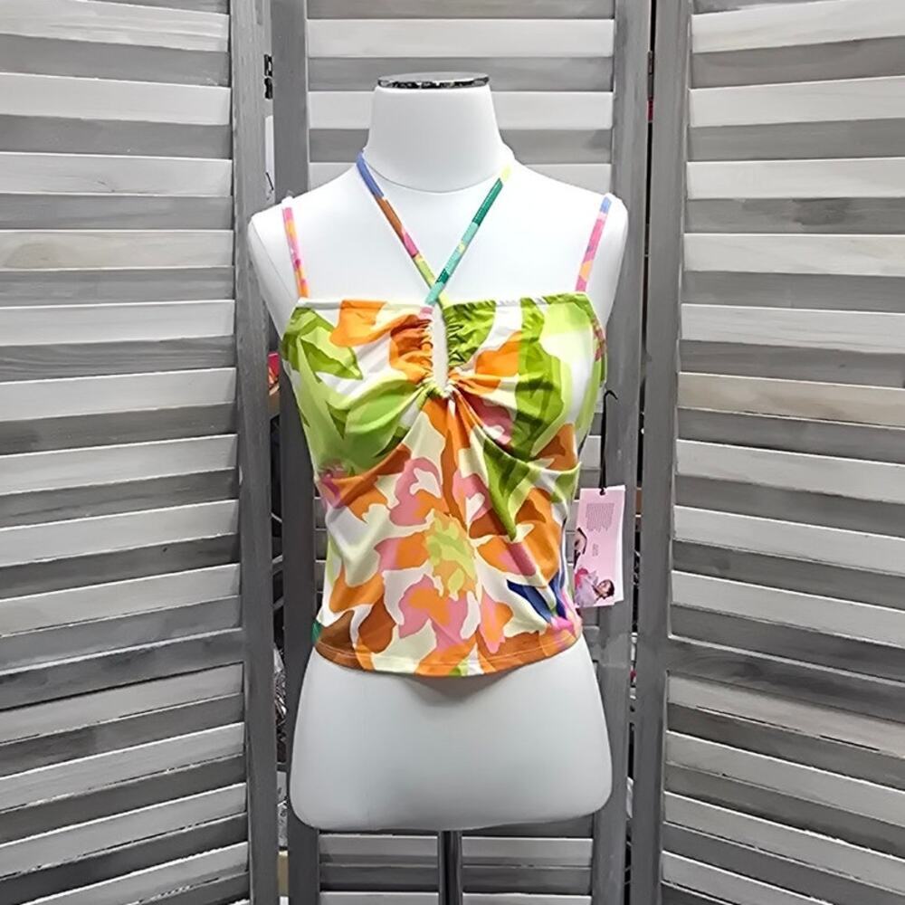 Women Strappy Halter Knit Tank | Future Collective | Medium